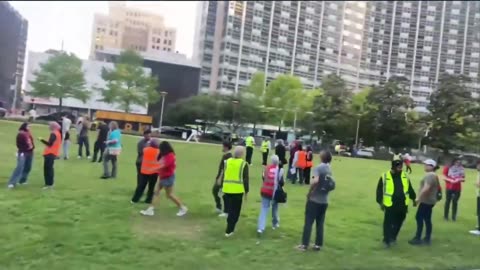 Milkmoder's at Dallas Gaza protest checking in on the SRA and being sus