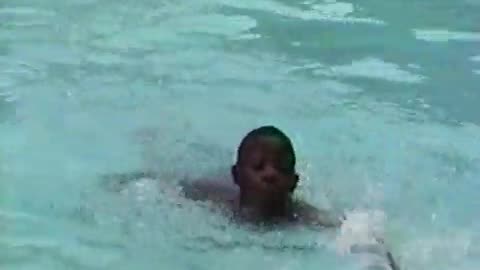 Derrick Proves He Can swim