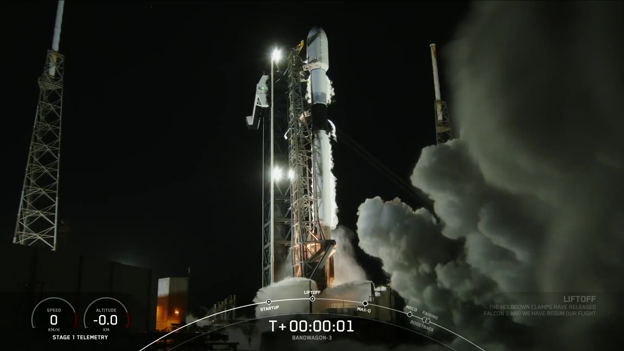 SpaceX Watch Falcon 9 launch the Bandwagon-3 mission to orbit. Liftoff!