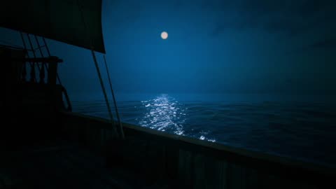 "Full Moon Over the Ocean 🌌🌊 Night Serenity"
