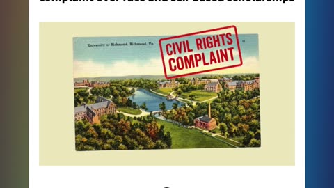 University of Richmond faces civil rights complaint over race and sex-based scholarships
