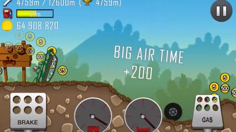 Hill Climb Racing, Tractor, Moon, 956m
