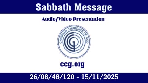 Sabbath Message (Audio) for 26/08/48/120 - 15/11/2025