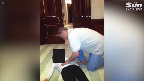 Shamed former prince Andrew seen crouching over woman on floor in latest Epstein files