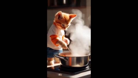Cat's Mischief: The Kitten and His Friends in Action!?