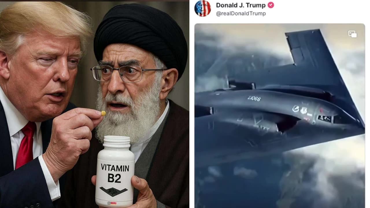 Tổng thống Trump vừa đăng một video có bài hát "bom, bom, bom, bom, bom Iran!"🤣🤣🤣