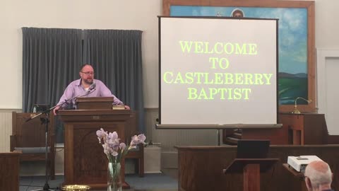 Pastor Gene Miller at Castleberry Baptist Church on May 4, 2025.