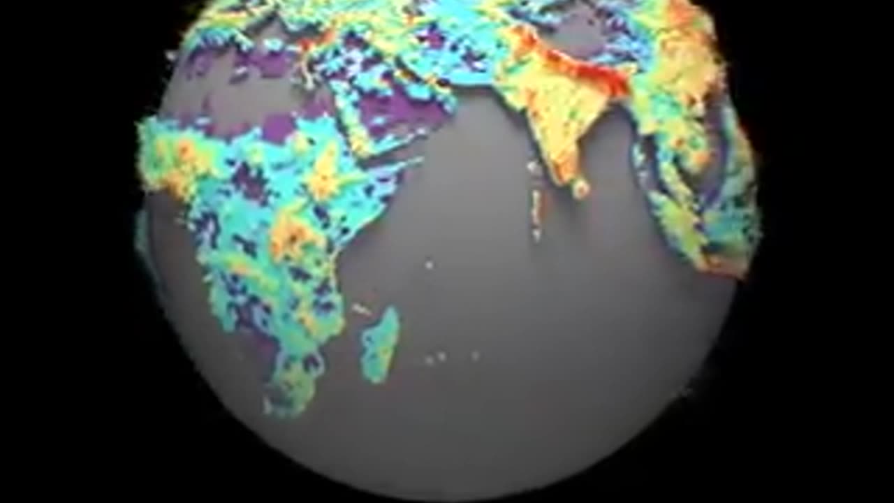 Population density across the world, visualized in 3D