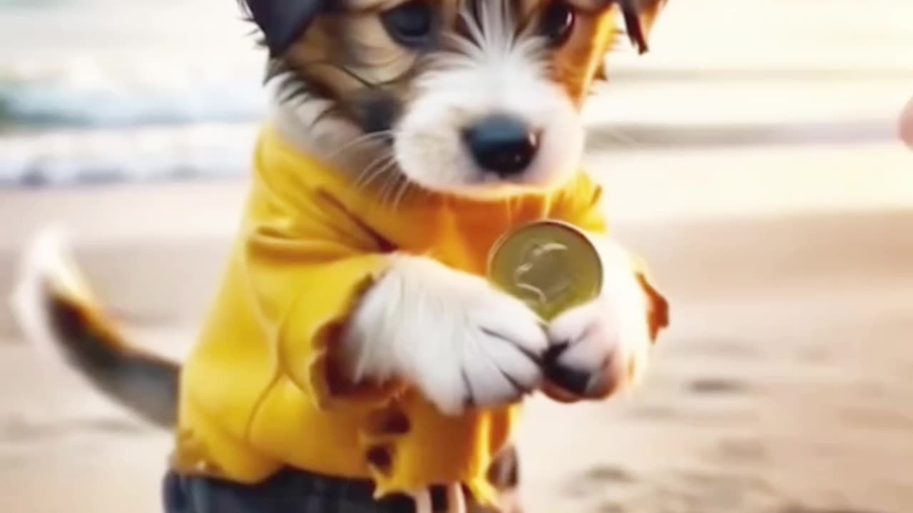 A poor Puppy wants to ride in a boat