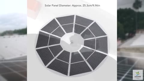 20W Round Solar Panel Hat, Portable High Efficiency 5V Dual USB Regulator Solar