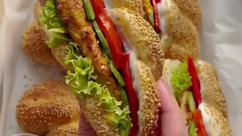Braided Sesame Buns with Chicken