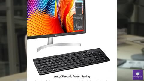 Harburfine Wireless Keyboard, 2.4G USB External Silent Cordless Keyboard for Win
