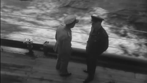 GEN EISENHOWER ABOA... - GEN EISENHOWER ABOARD USS DES MOINES(CA-134) & ROOSEVELT (CV - 111-adc-9390
