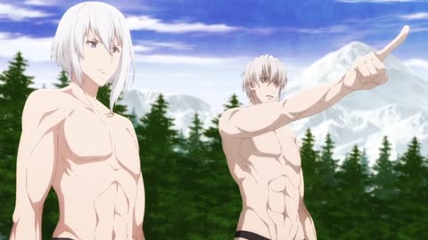 Anime The Misfit of Demon King Academy- when two boys have a swimming competition with each other