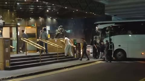 Illegals were moved into the Britannia Canary Wharf in the early hours of this morning