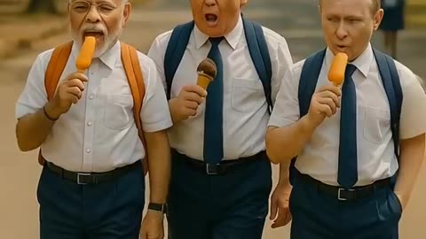 Trump Drops Icecream, Modi & Putin Laugh | Nostalgic School Moments 🍦😂 | #shorts #funny #modi #viral
