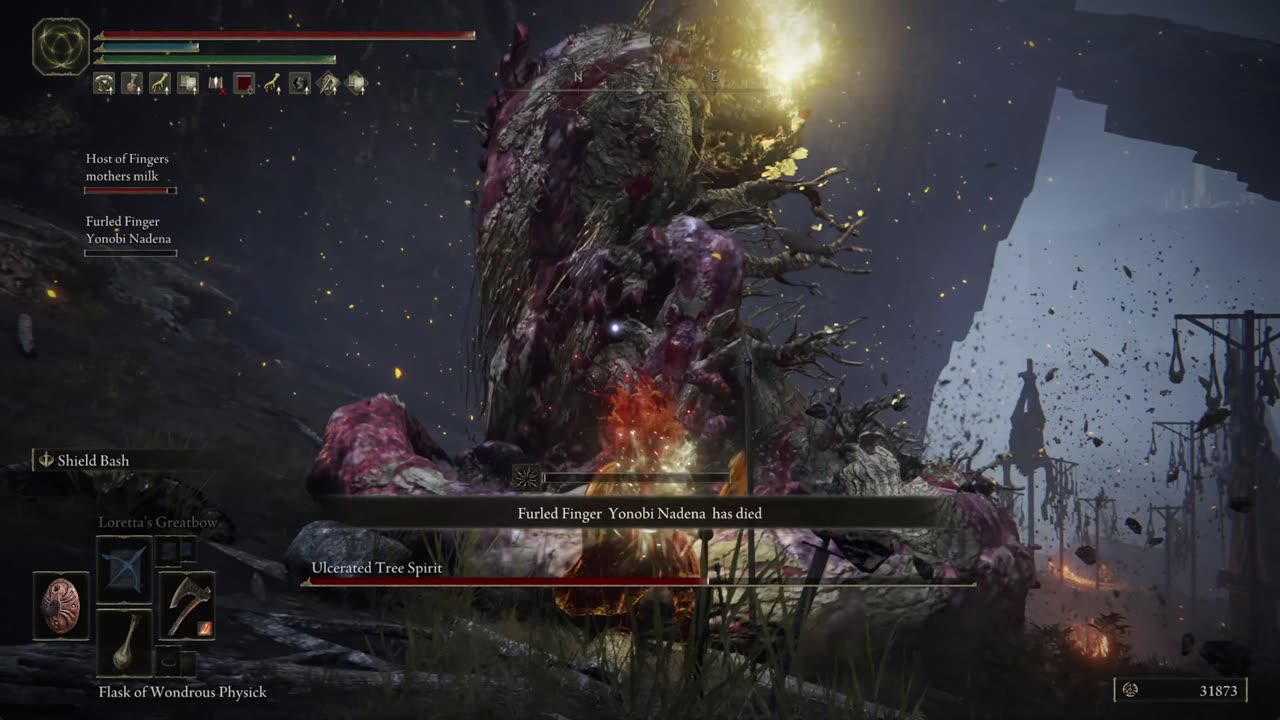 Elden Ring PC | Ulcerated Tree Spirit boss fight as cooperator on NG