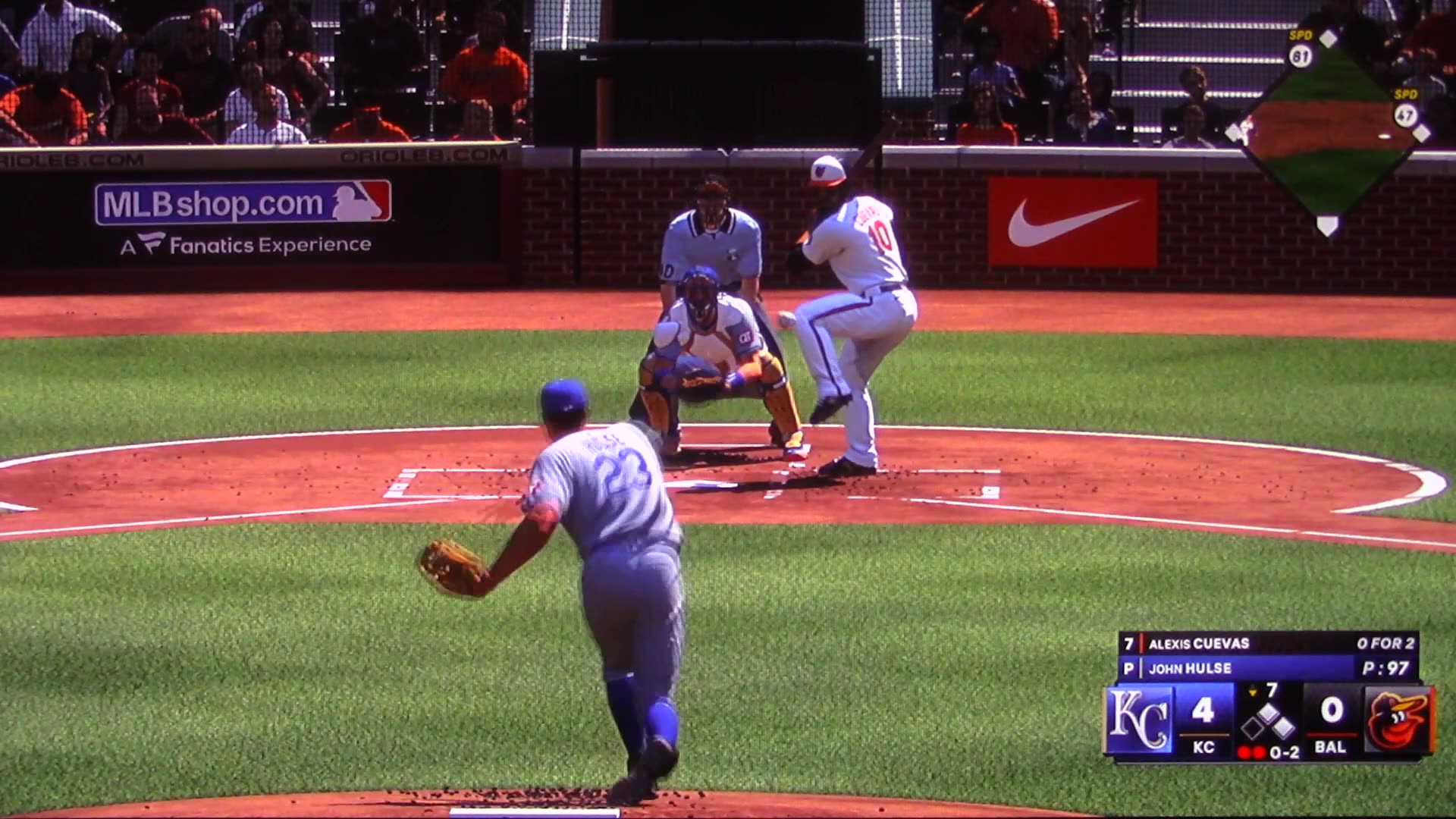 MLB The Show: Kansas City Royals vs Baltimore Orioles (S23 G100)