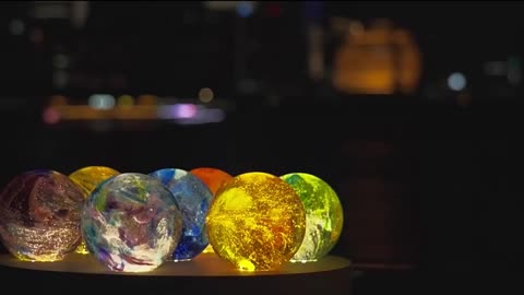 Crystal Colored Glaze Ball Luminous Dragon Beads Glass Decoration Sphere Creative Gifts