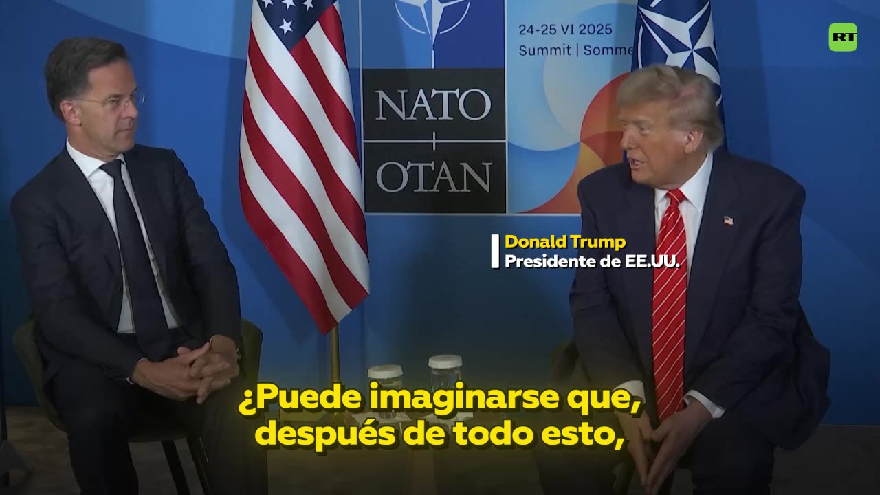 Mark Rutte adula a Donald Trump