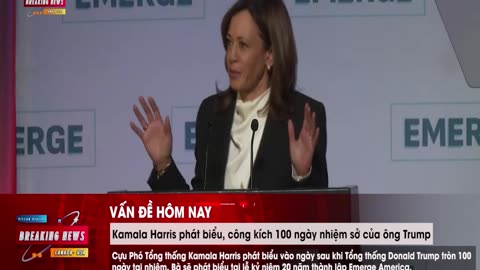 Harris công kích 100 ngày nhiệm sở của ông Trump