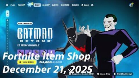 Fortnite Item Shop|December 21, 2025(*New* Batman Beyond Bundle & More)