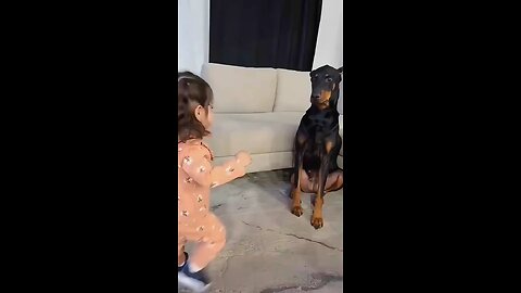 cute dog n cute baby love
