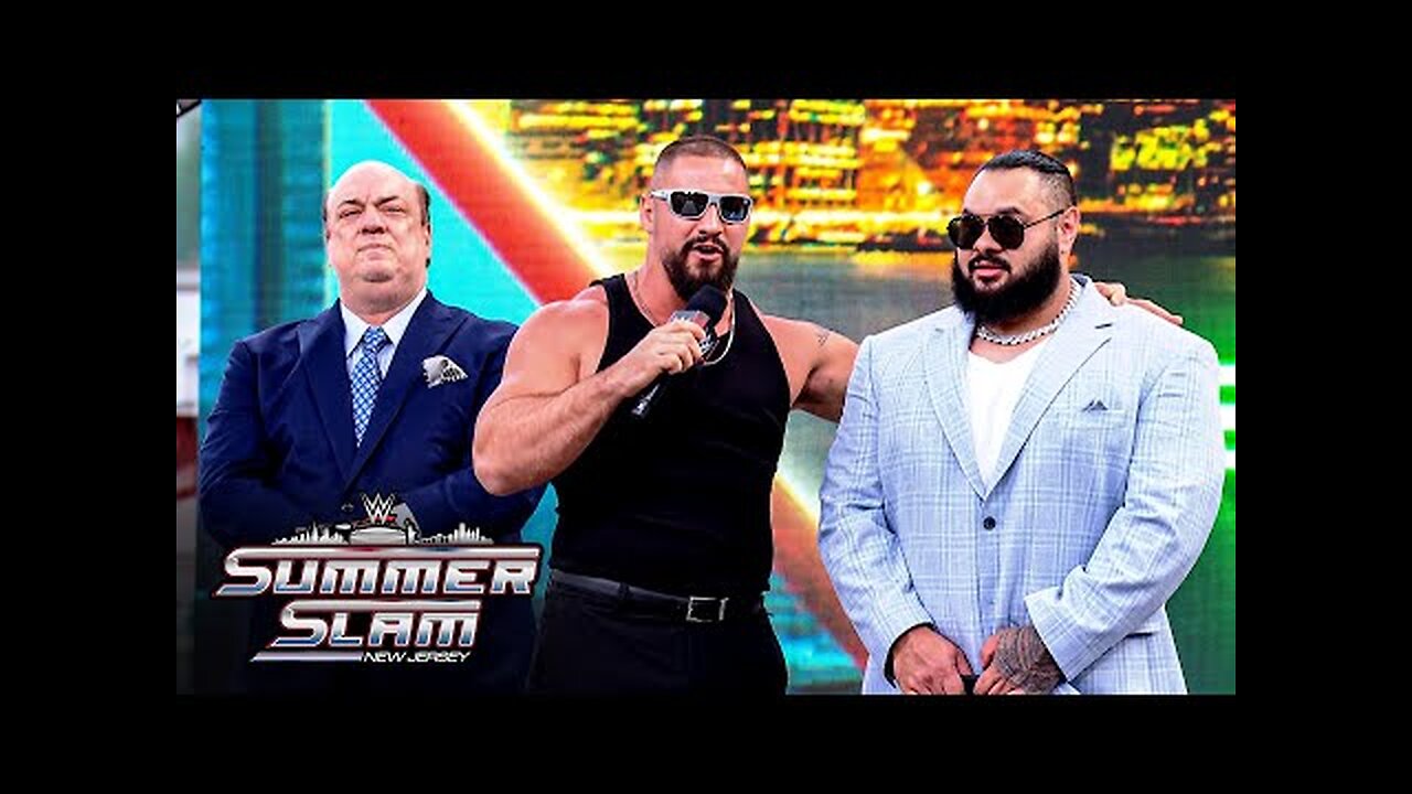 Bronson Reed gloats with Roman Reigns' sneakers SummerSlam 2025 Kickoff, Aug. 1, 2025 - WWE