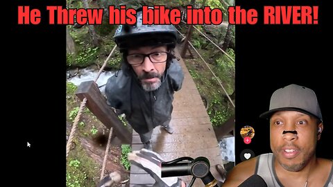 This guy throws a guys bike into a river