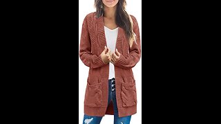 MEROKEETY Women 2025 Long Sleeve Cable Knit Cardigan Sweaters