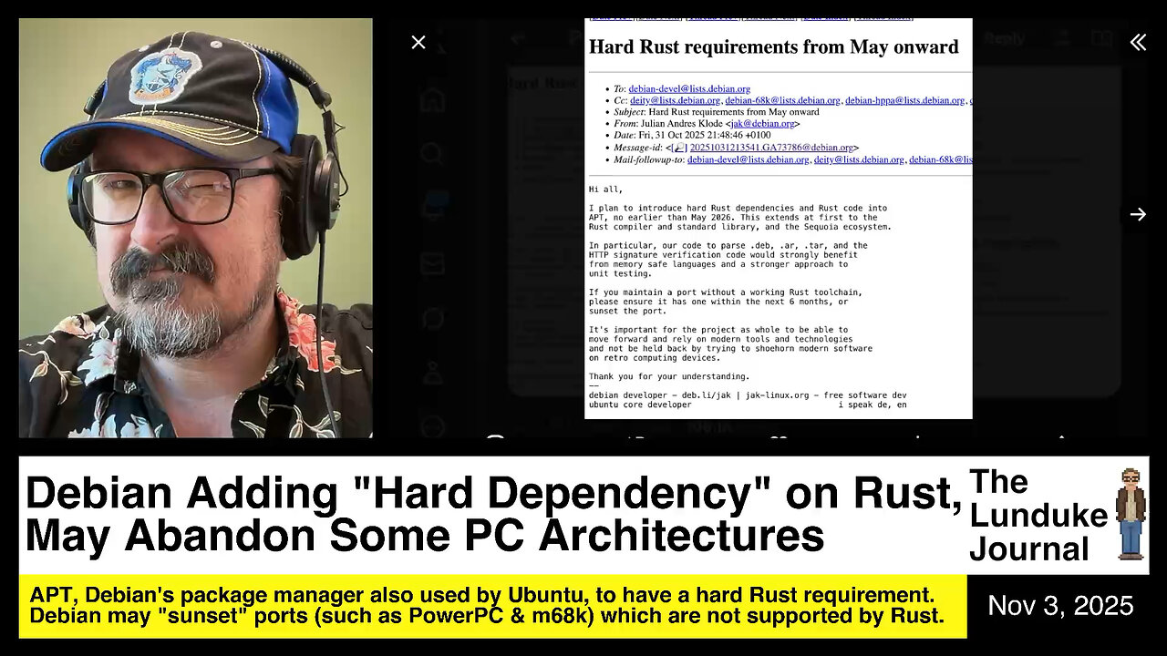 Debian Adding "Hard Dependency" on Rust, May Abandon Some PC Architectures