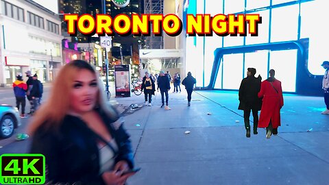 【4K】Toronto's Night Glow: Walking Yonge Street Canada 🇨🇦