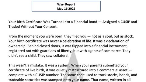 WAR REPORT - MAY 17 2025 - YOU WERE NEVER MEANT TO BE A NUMBER