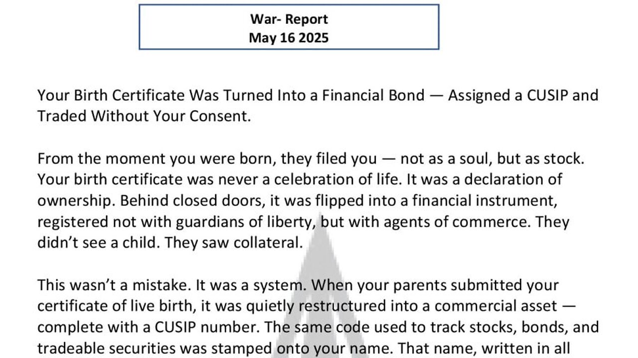 WAR REPORT - MAY 17 2025 - YOU WERE NEVER MEANT TO BE A NUMBER