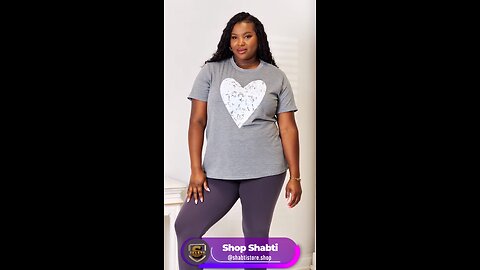Simply Love Heart Graphic Cuffed Short Sleeve T-Shirt💜