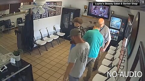 Raw video: Security camera captures Devil's Den murder suspect's arrest during haircut