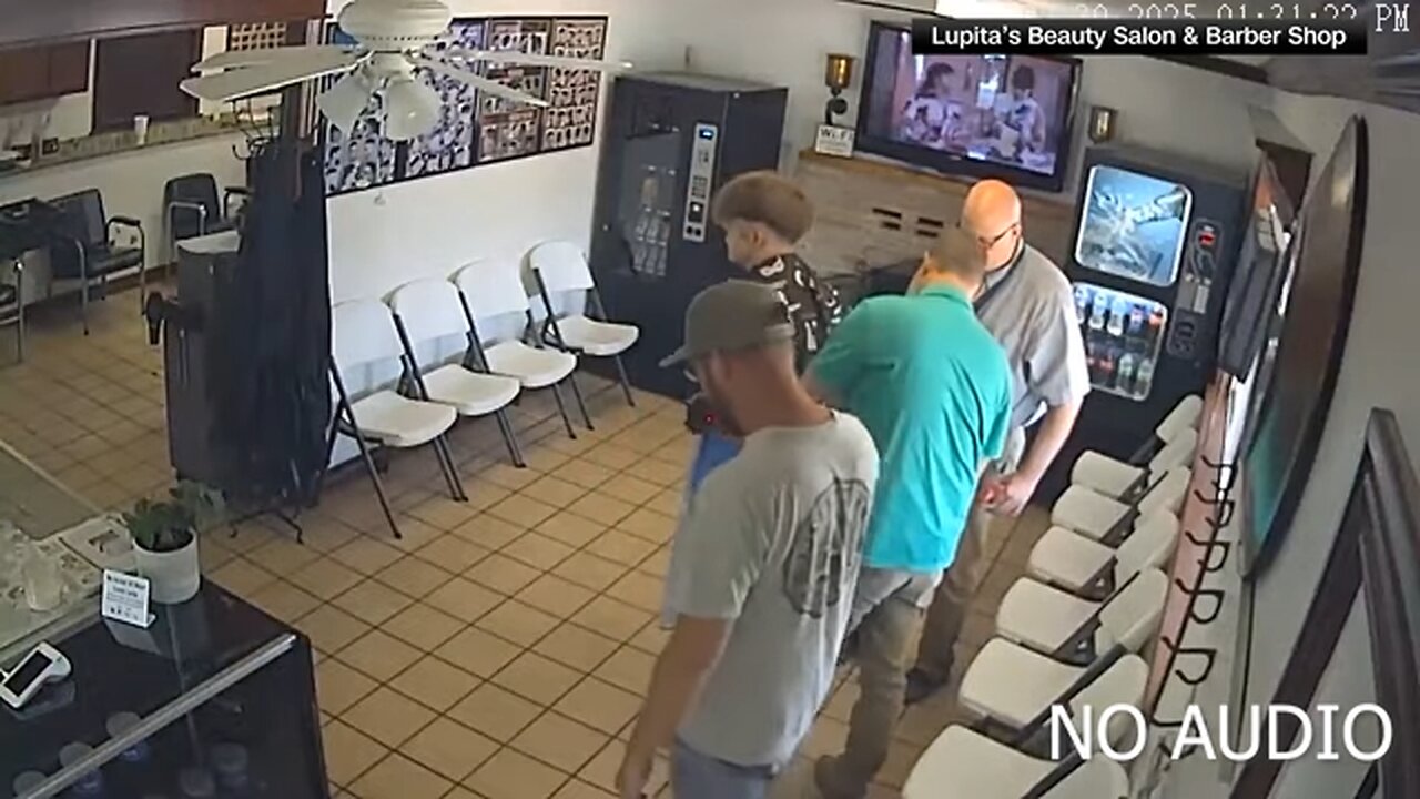 Raw video: Security camera captures Devil's Den murder suspect's arrest during haircut