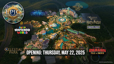 Universal Epic Universe Grand Opening Celebrations Opening: Thursday, May 22, 2025
