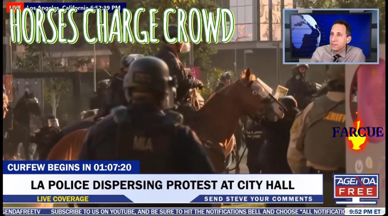 LA RIOTS HORSES CLEAR CROWD