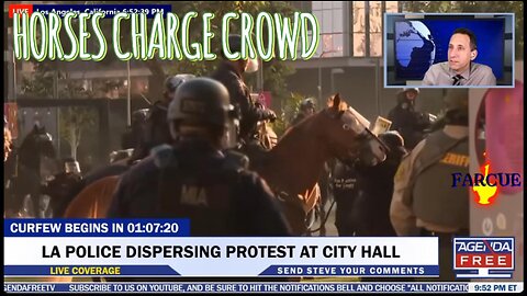 LA RIOTS HORSES CLEAR CROWD