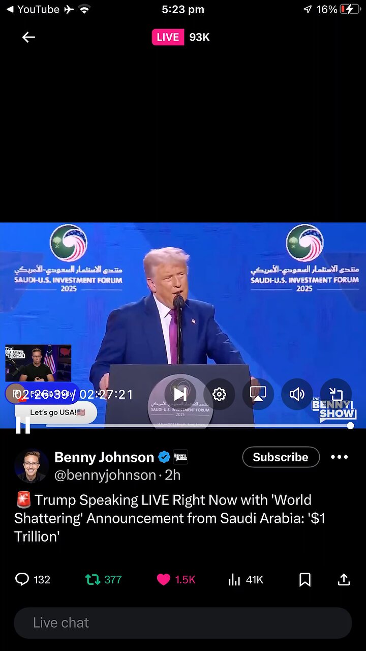 Benny Johnson : Trump speech Saudi Arabia