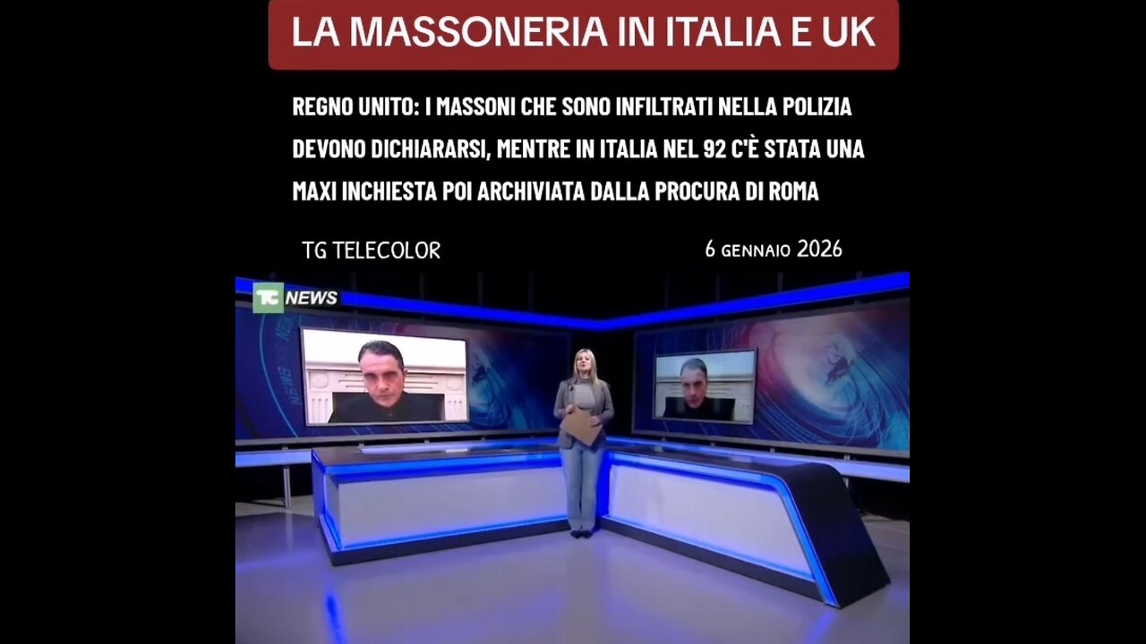 TG TELECOLOR: "REGNO UNITO: I MASSONI CHE SONO INFILTRATI NELLA POLIZIA DEVONO DICHIARARSI, MENTRE IN ITALIA C'È STATA UNA MEGA INCHIESTA CHE È STATA INSABBIATA DALLA PROCURA DI ROMA" [Le fonti sono in descrizione] 6/1/2026