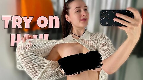 [4K USA] HONEST WHITE BLOUSE TRY-ON REVIEW： TRANSPARENT STYLE