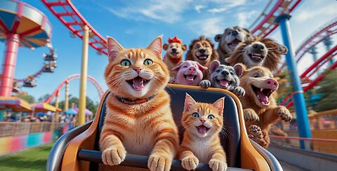 Mama Cat Sell Salmon Maki To Make Kitten's Dream of Going to The Amusement Park Come True! 🐾❤️