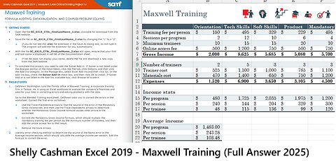 Shelly Cashman Excel 2019 | Module 9: SAM Critical Thinking Project 1c | Maxwell Training (2025)