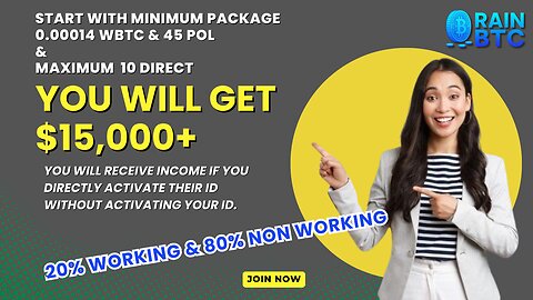 English plan share Rain BTC | Join Rain BTC you will earn Bitcoin & POL