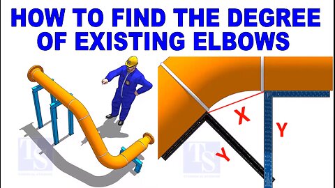How can you determine what angle an elbow has in a piping system?