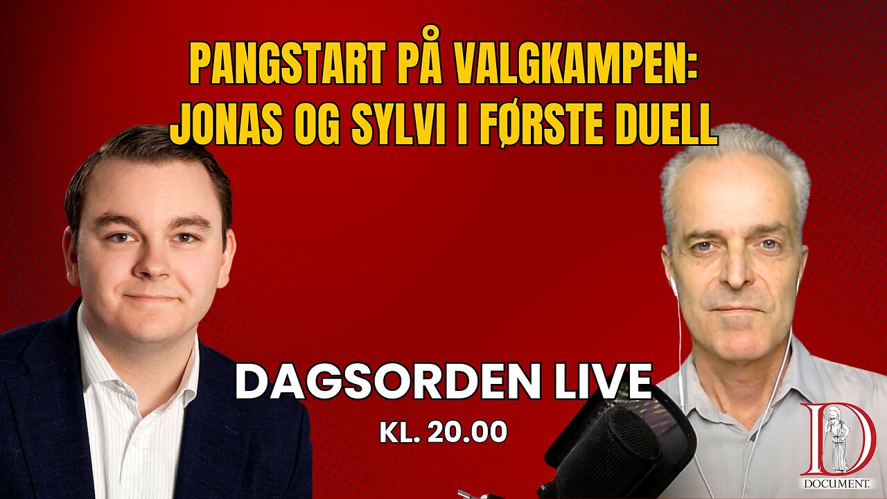 Pangstart på valgkampen: Jonas og Sylvi i første duell | Dagsorden 30. juli