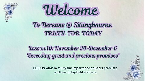 To study the importance of God’s promises and how to lay hold on them.