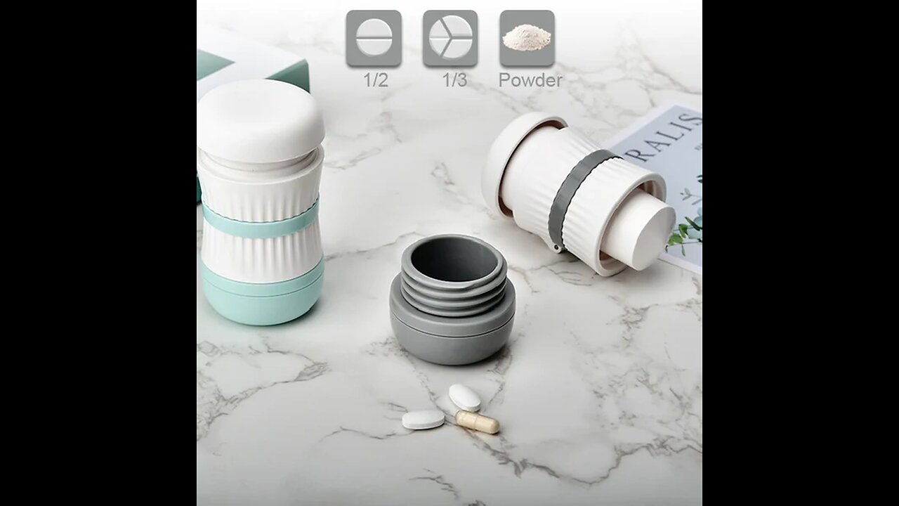 3-in-1 Versatile Pill Cutter, Grinder & Organizer, for Pills, Vitamins, Tablets